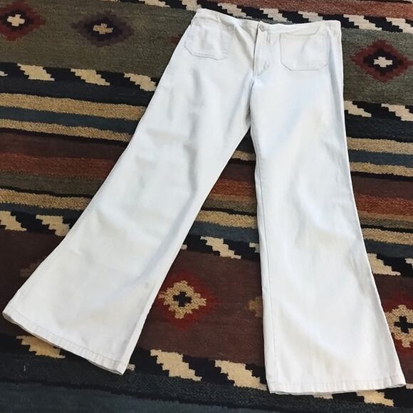 Abercrombie & Fitch Vintage 90's  Low Rise Pocket Front Flare Leg Tan Pant 16 - Picture 1 of 16